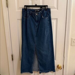 Blue Denim Maxi Skirt